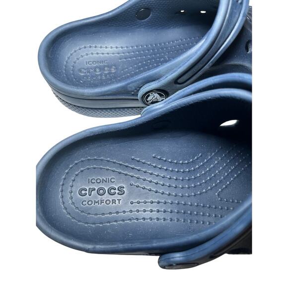 Crocs Baja Unisex Child Size 13 Navy Blue Comfort‎ Clog Slip On Strap - Picture 3 of 8